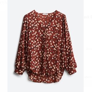 NWOT rust colored v-neck blouse